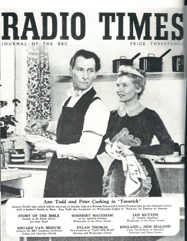 Peter Cushing and Ann Todd Cover Radio Times