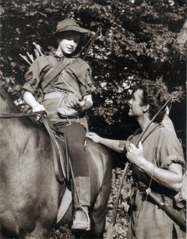 Elspeth Gill on the set of Robin Hood 1951